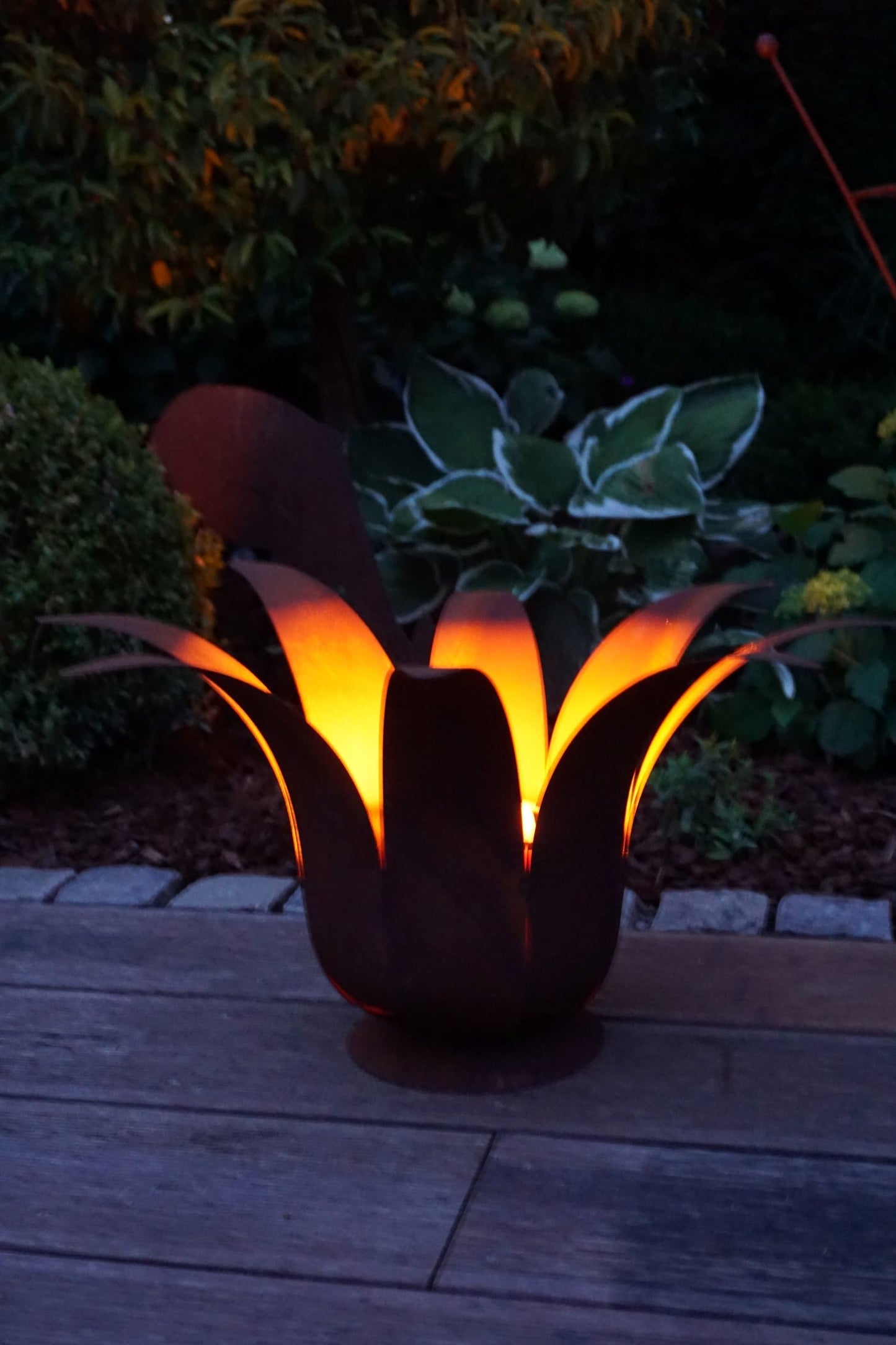 Edelrost Feuerblume Gartendeko Feuerschale