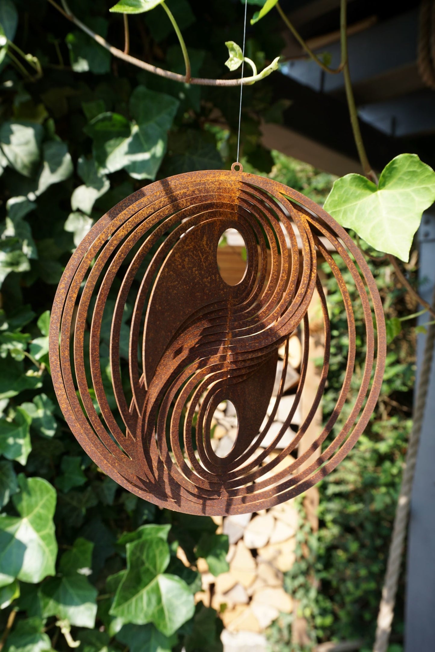 Windspiel Yin Yang Edelrost Vintage One