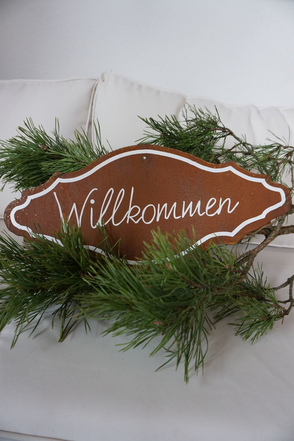 Antikschild "WILLKOMMEN"