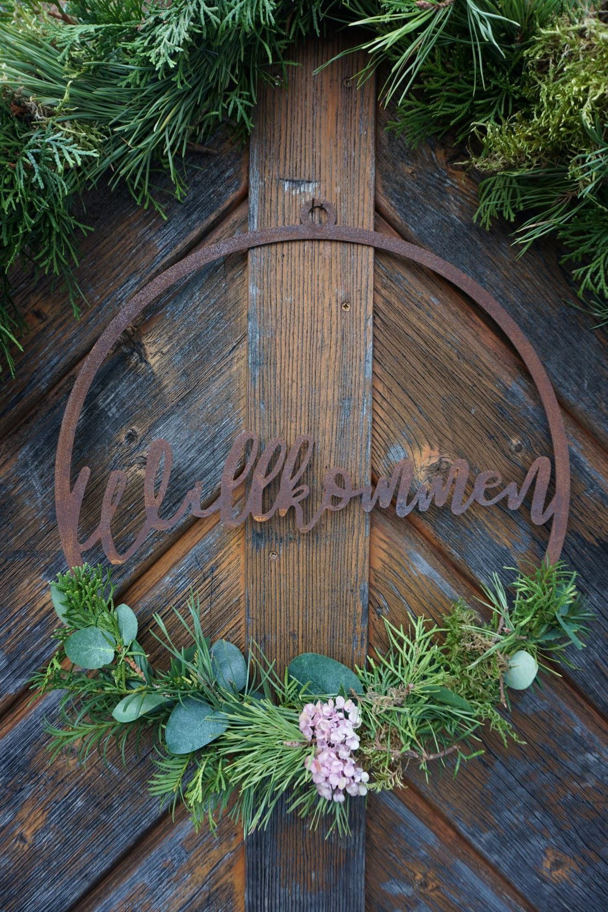 Willkommensschild zum Hängen