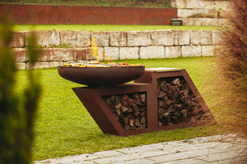 Barbecue au charbon de bois - Moderne - avec plancha