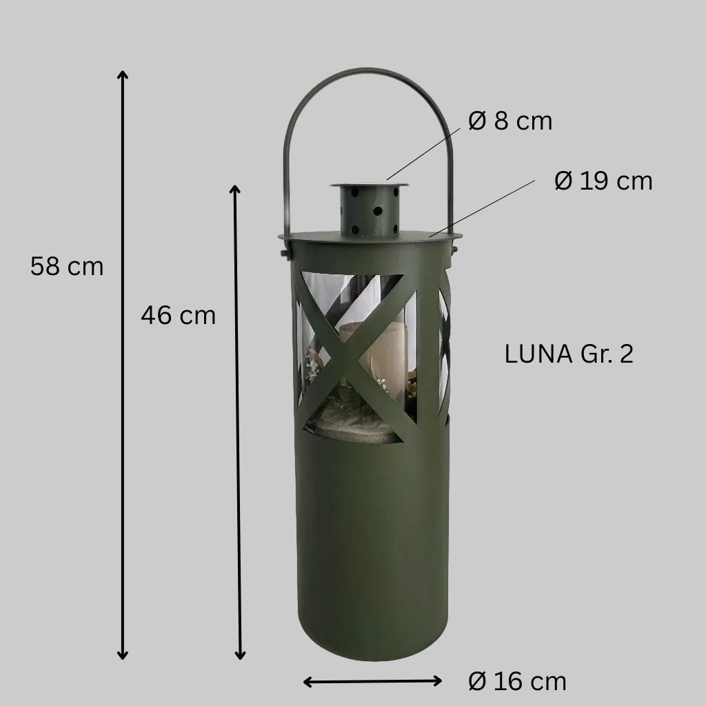 Laterne "Luna" olivgrün
