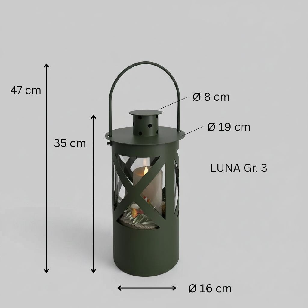 Laterne "Luna" olivgrün