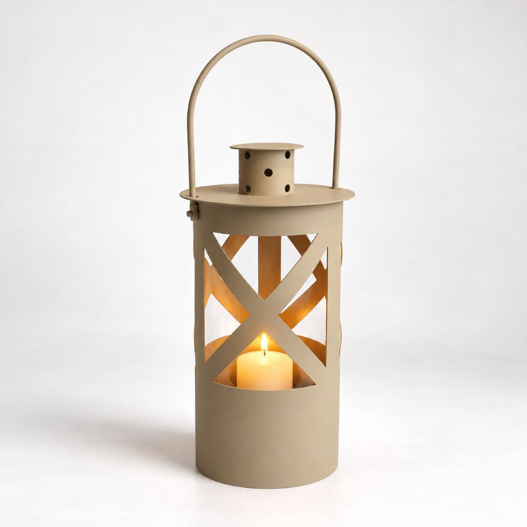 Laterne "Luna" graubeige