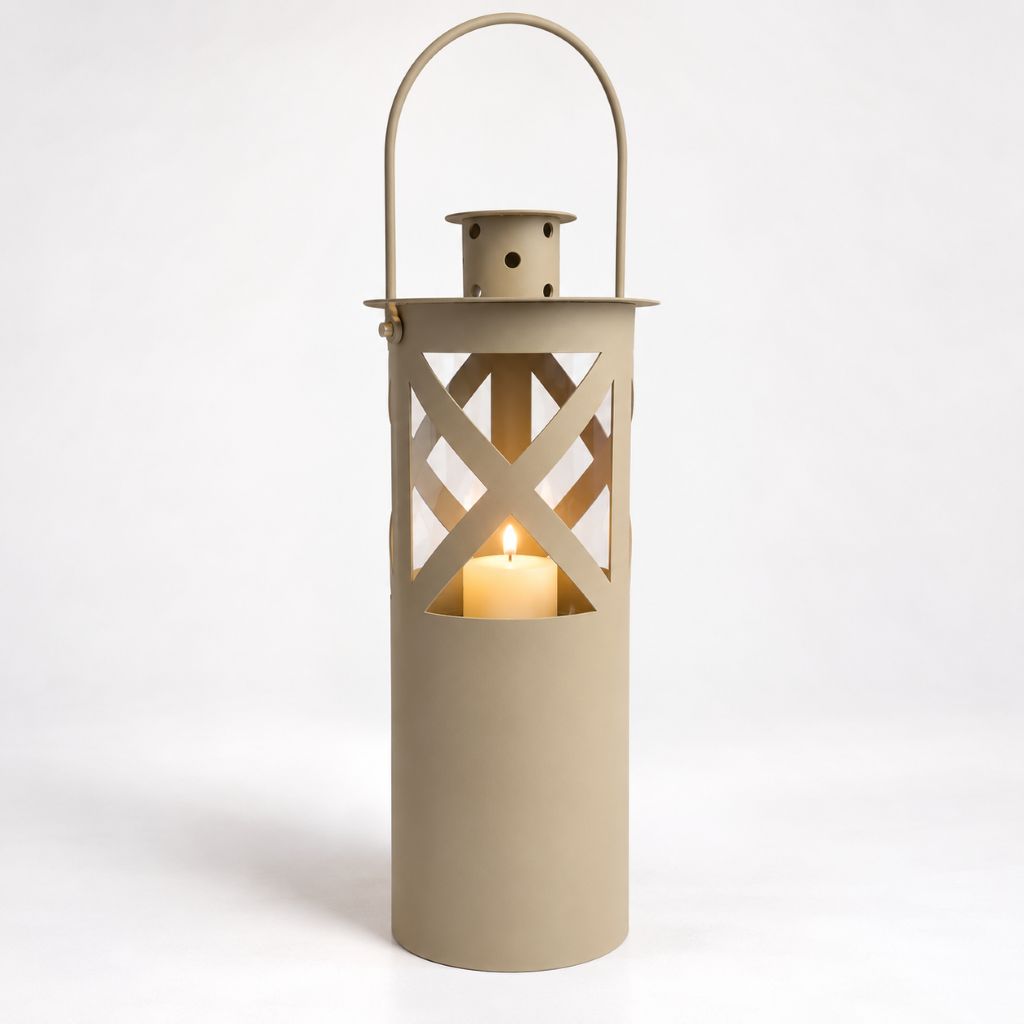 Laterne "Luna" graubeige