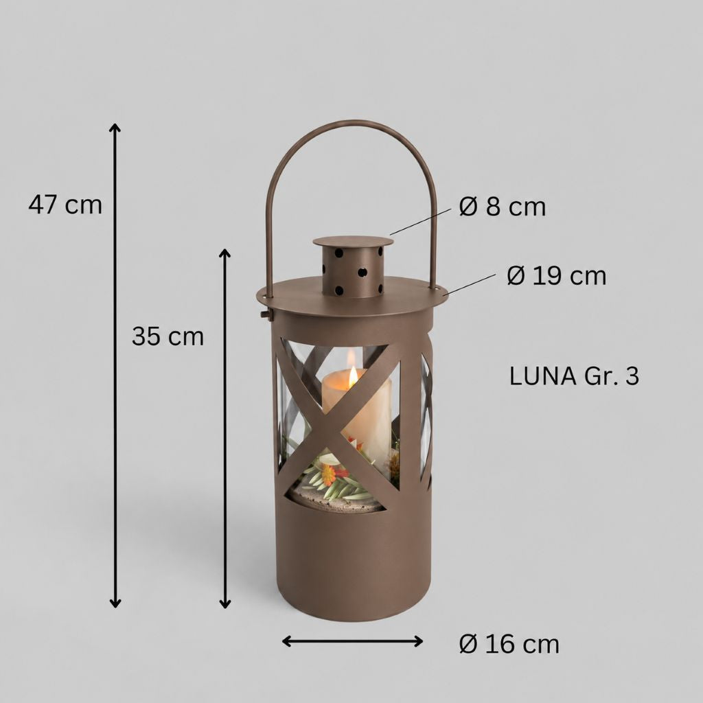 Laterne "Luna" rostbraun