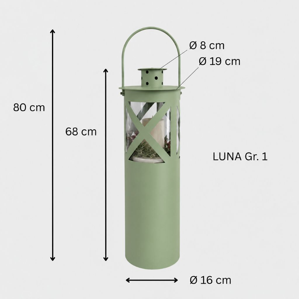 Laterne "Luna" blassgrün