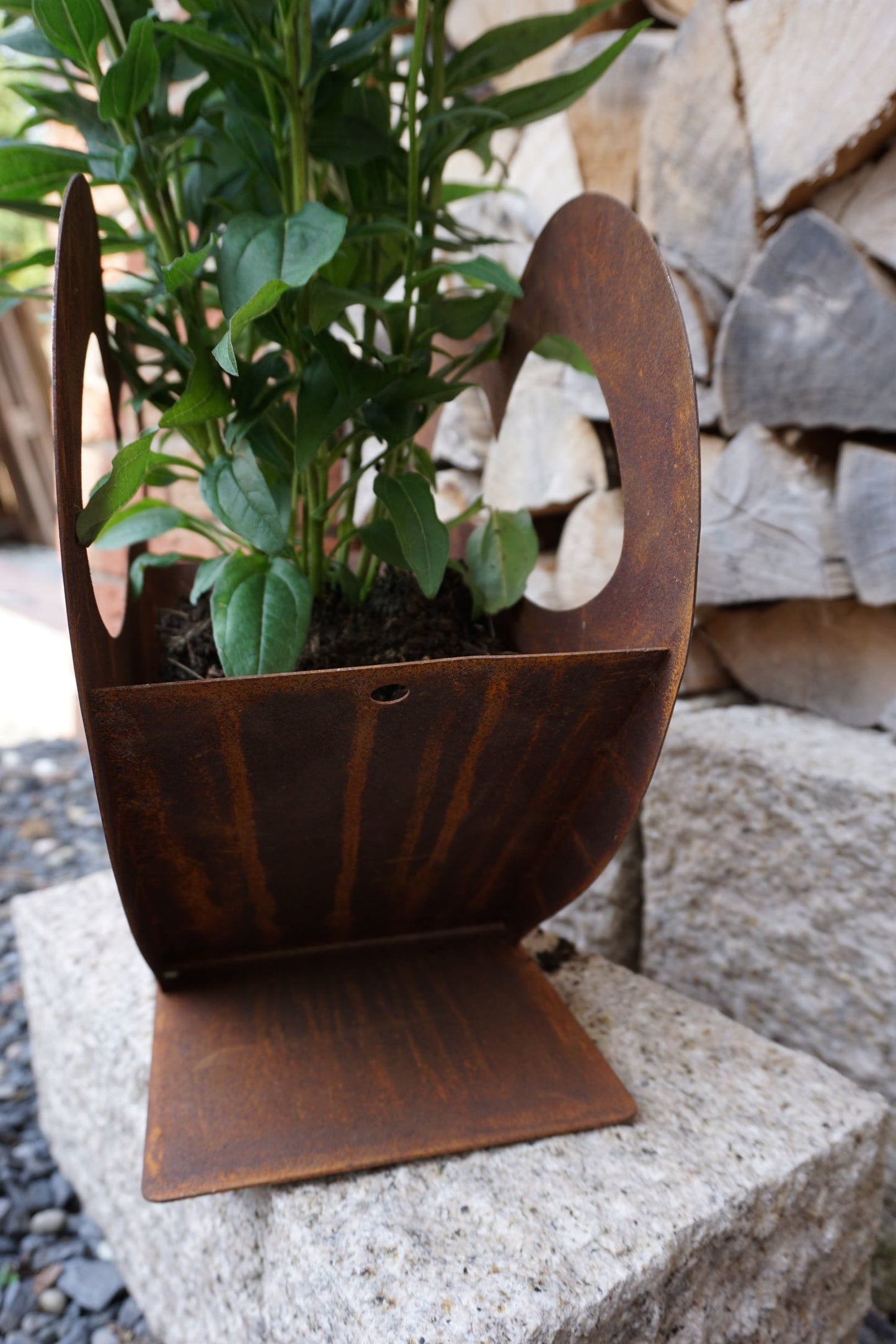 Edelrost Pflanzschale in Herzform Haus und Garten Deko