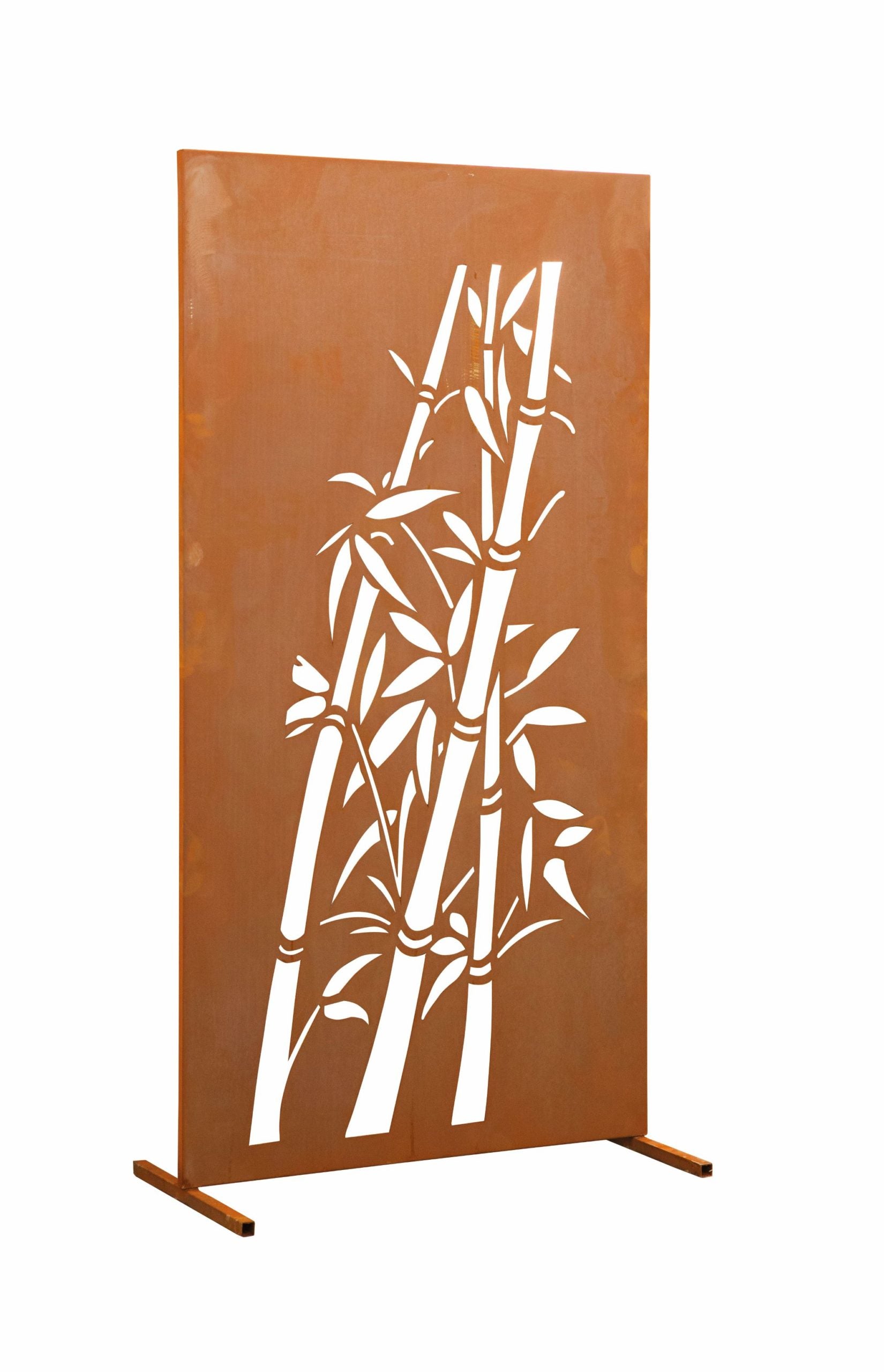 Corten Steel Privacy Screen - Bamboo -