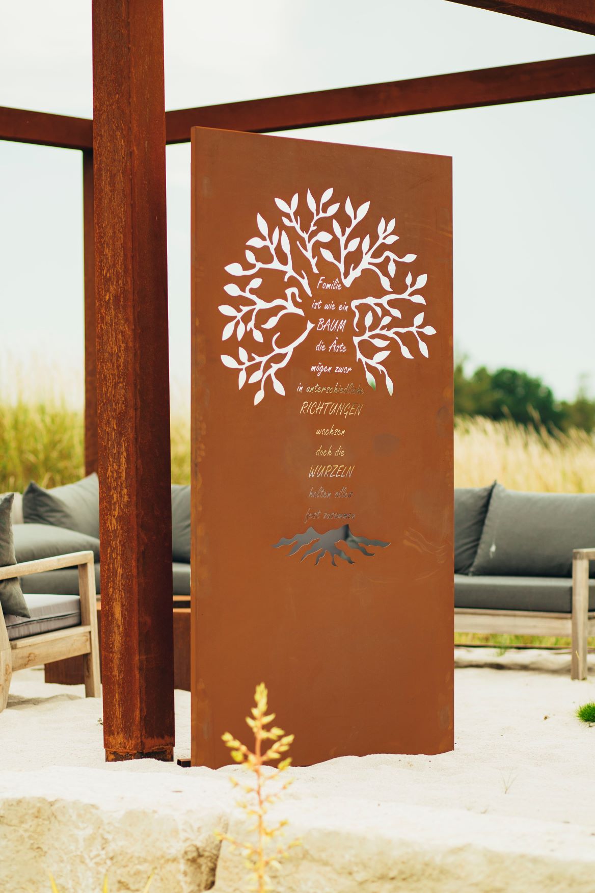 Edelrost Sichtschutzwand - Familie -
