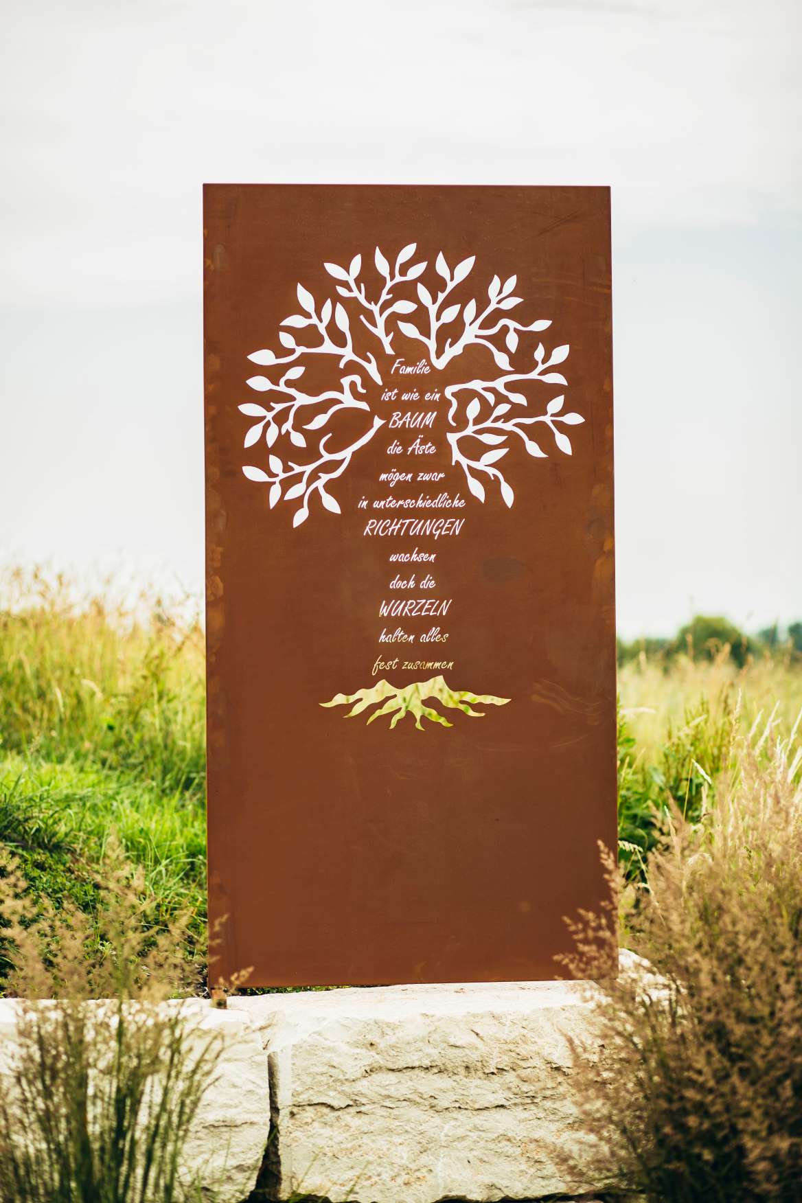 Edelrost Sichtschutzwand - Familie -