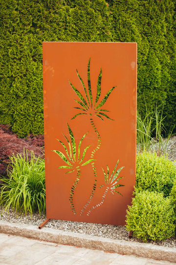 Panneau brise-vue en acier Corten - Palmier -