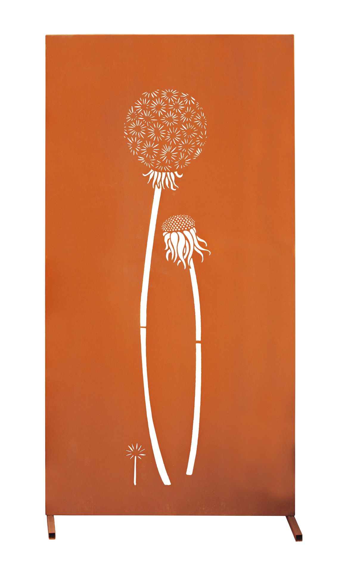 Edelrost Sichtschutzwand "Pusteblumen-Paar"