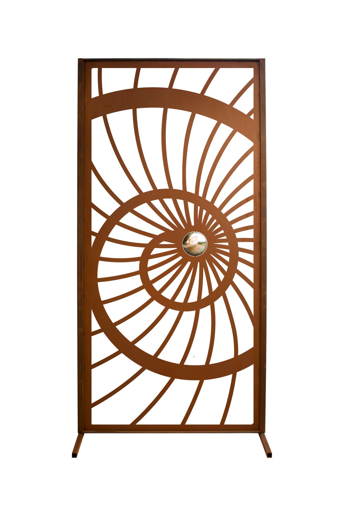 Decorative Rust Privacy Screen - Spiral -