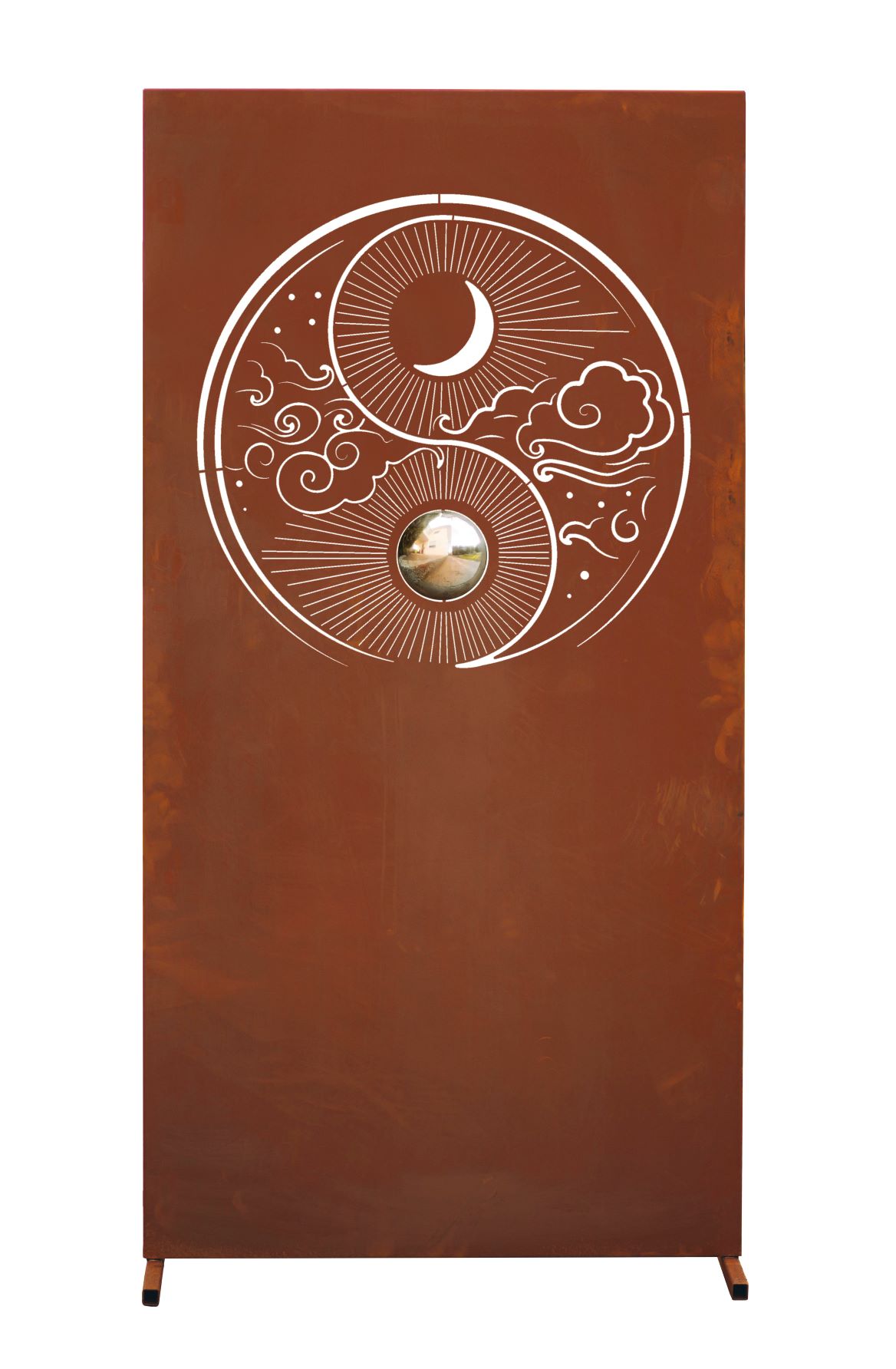 Edelrost Sichtschutzwand  "Yin & Yang"