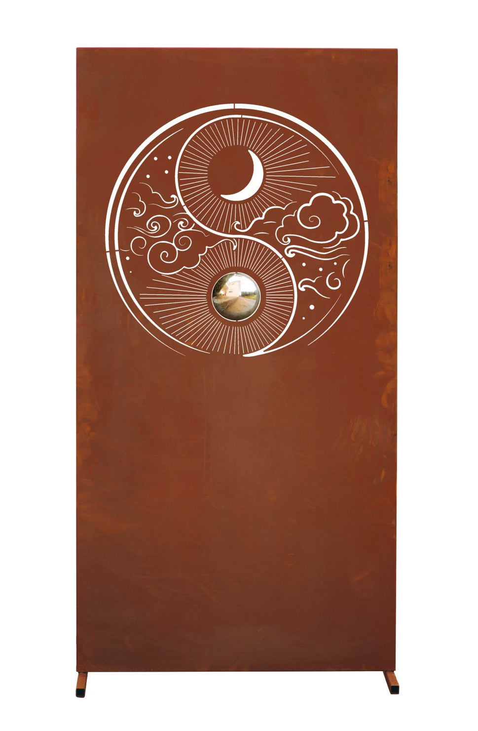 Edelrost Sichtschutzwand  "Yin & Yang"