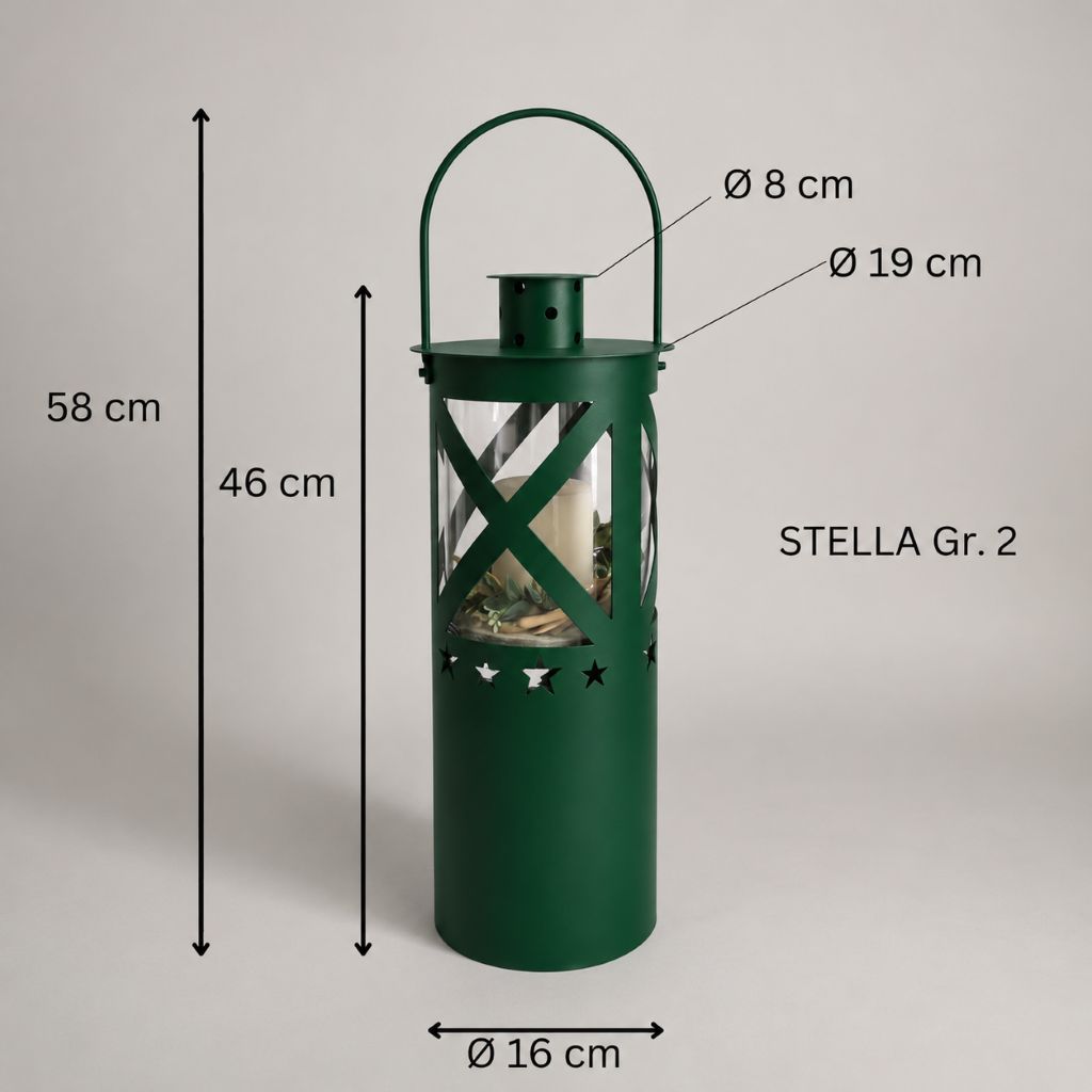 Laterne "Stella" moosgrün