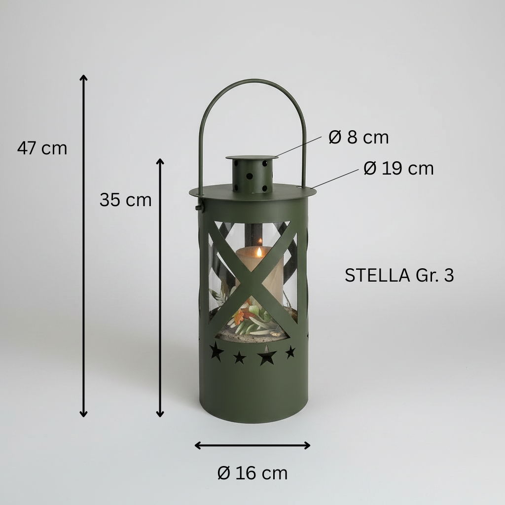 Laterne "Stella" olivegrün
