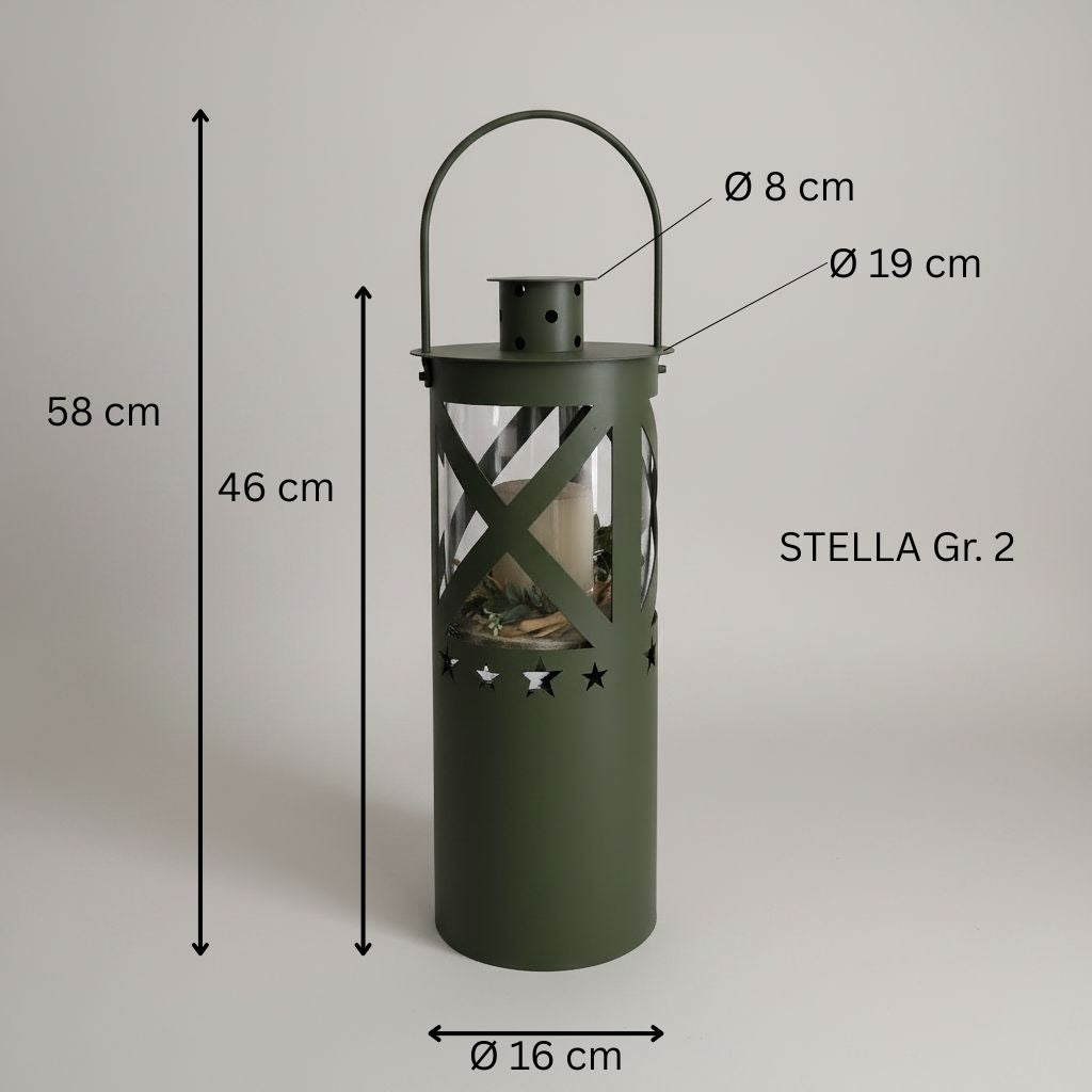 Laterne "Stella" olivgrün