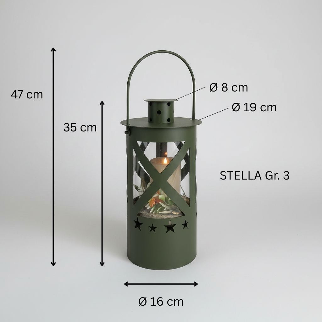 Laterne "Stella" olivgrün