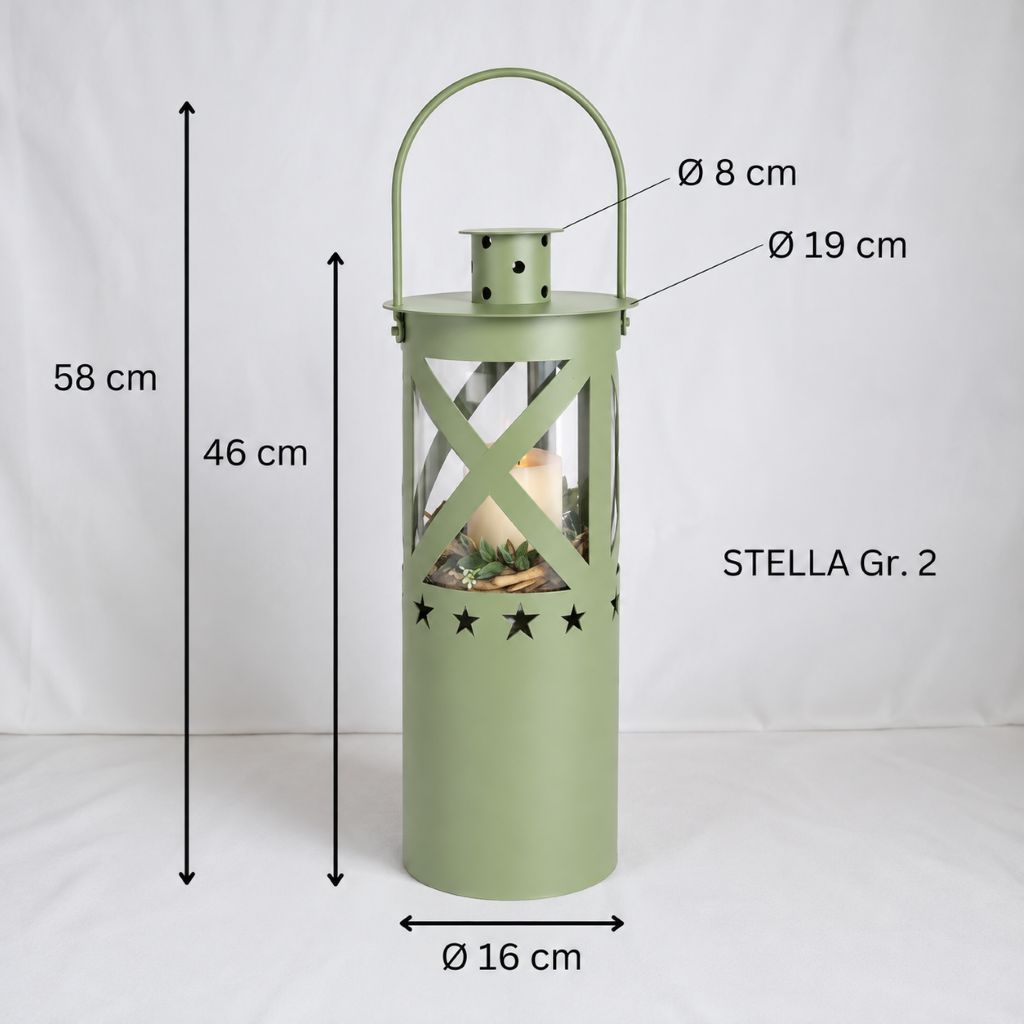 Laterne "Stella" blassgrün
