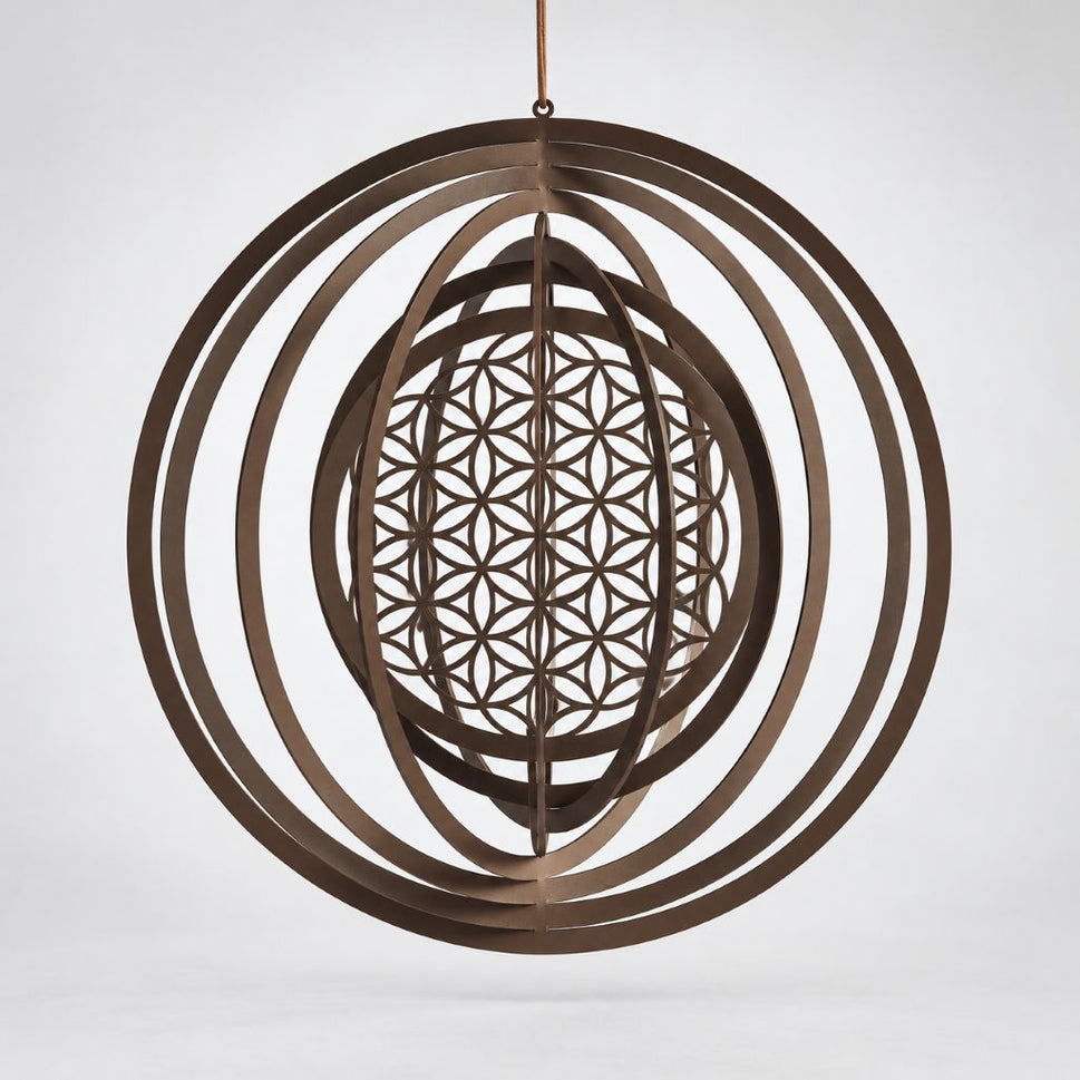 Windspiel "Blume des Lebens" rostbraun