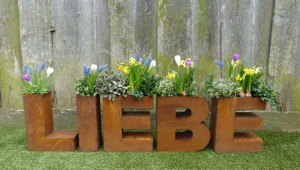 Schriftzug -LIEBE- zum Bepflanzen