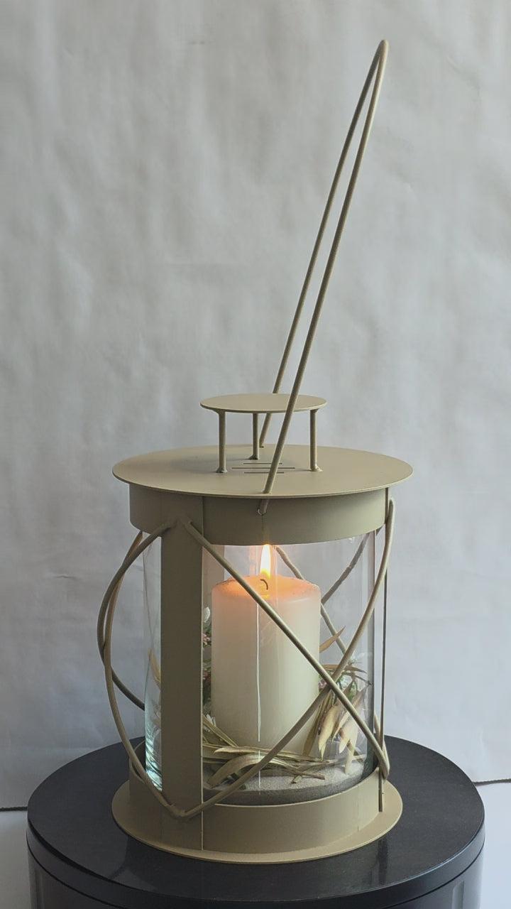Laterne "Bellissimo" graubeige