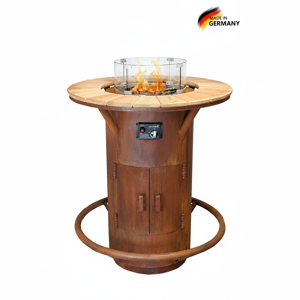Stehtischofen Gasfeuer Ambiente – quadratisch