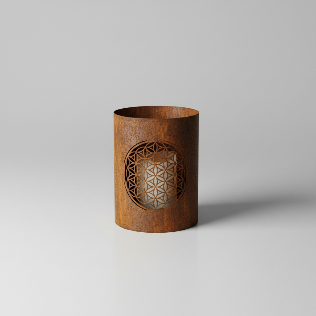 "Flower of Life" Hurricane Lamp, Large